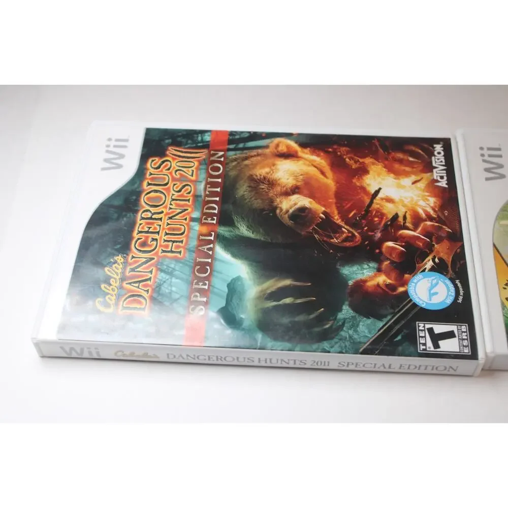 4 game lot: Cabela's Games + Remington + Survival games (Nintendo Wii) tested